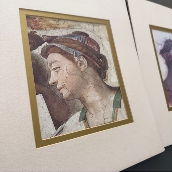 Vintage Reproduction Vault of the Sistine Chapel Artwork Matted Print Women Bust - Picture 6 of 13